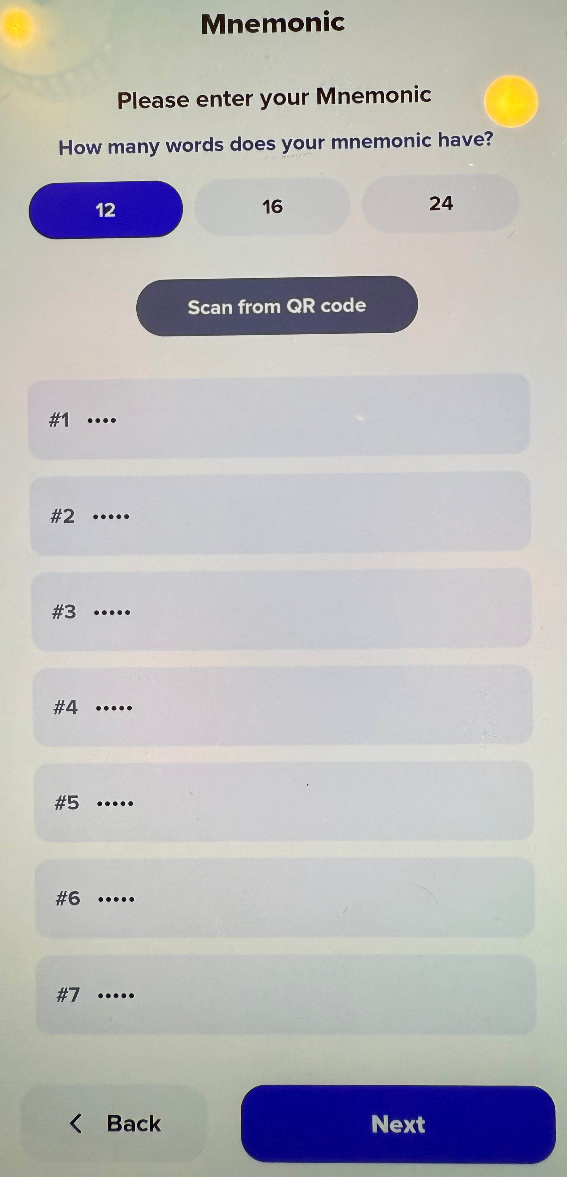 Xaman Enter Mnemonic